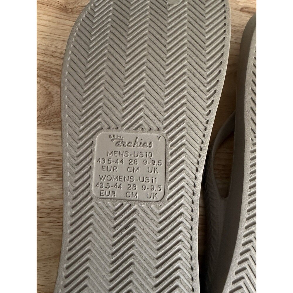 ARCHIES Taupe Arch Support Flip Flops Unisex Men 10 Women's 11 - Picture 6 of 7